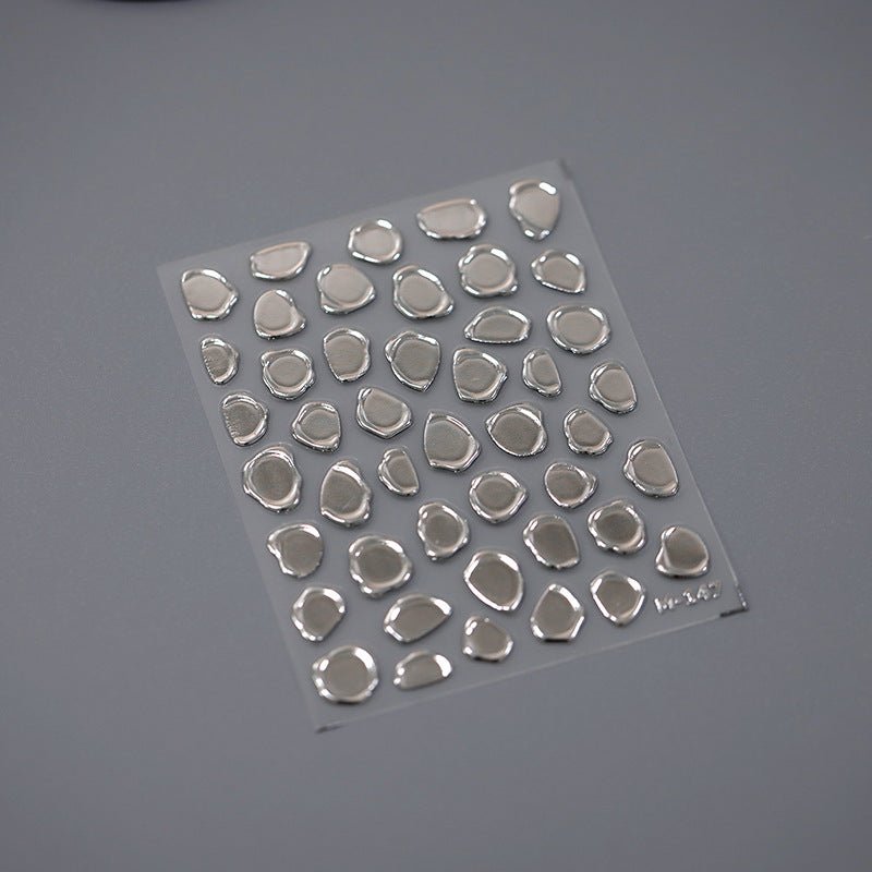 Silver Stamps Nail Decals
