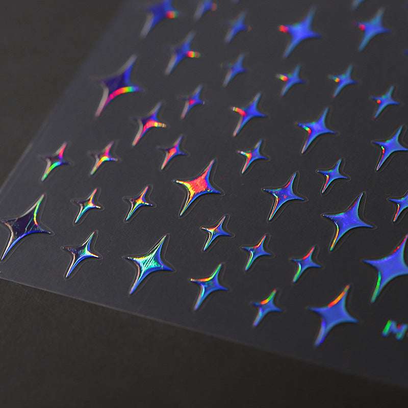 holographic star nail decals