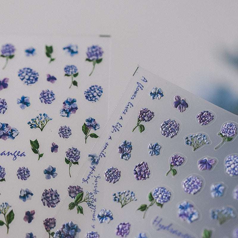 hydrangea flower nail art decals