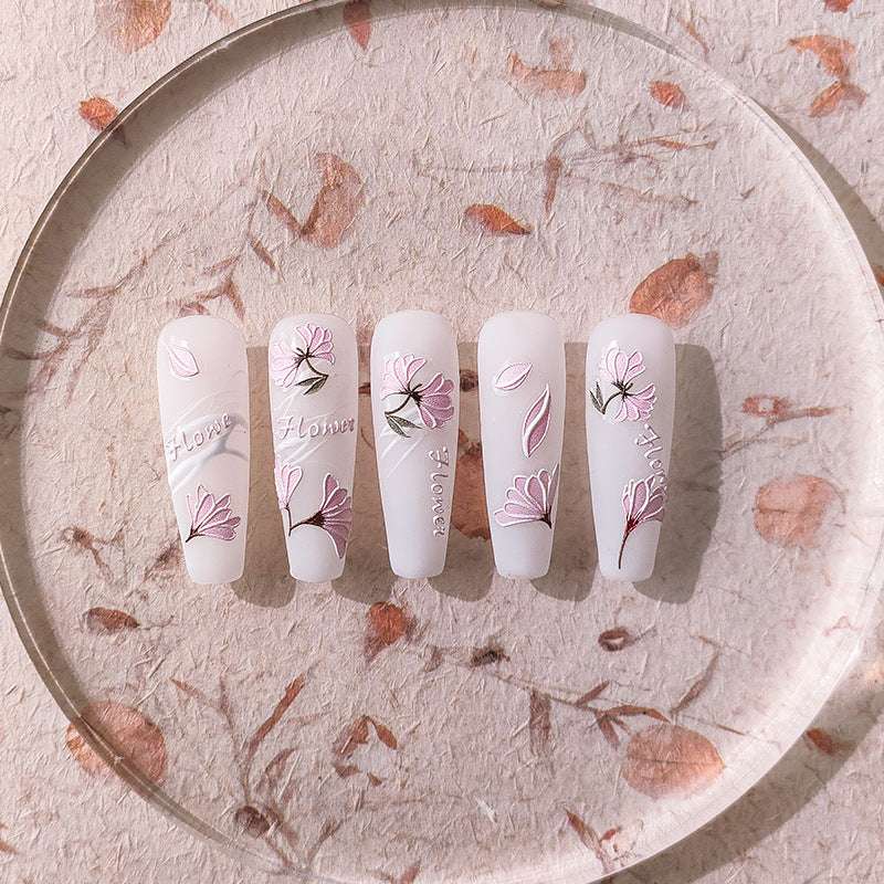pink blossom manicure