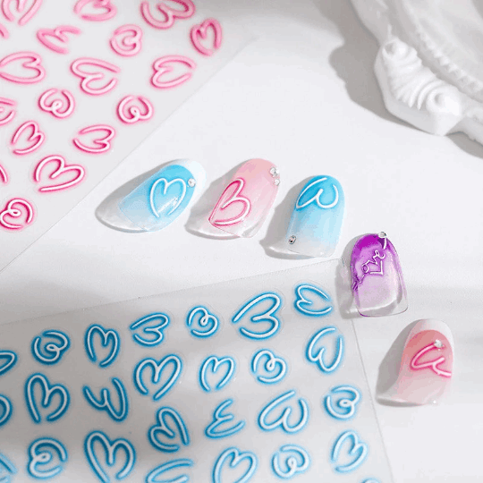 valentine nail decals