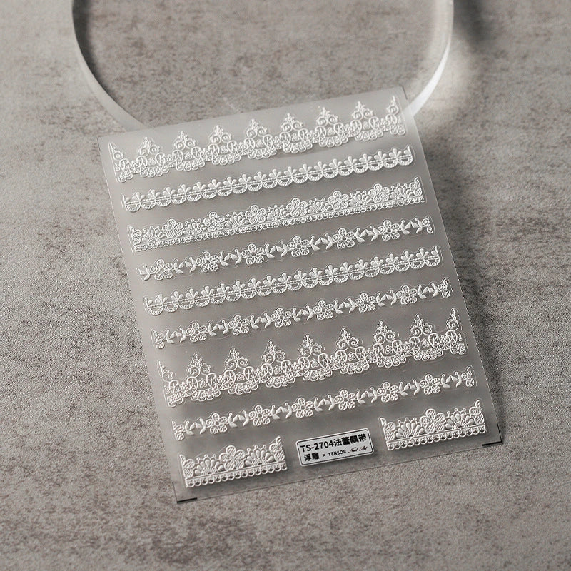 white lace decal for nail