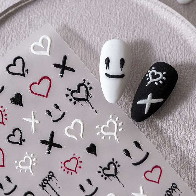 5D Graffiti Grimace Nail Art Decals, Emoji Nail Stickers, Embossing Nail Art (101) - TensorNailArt