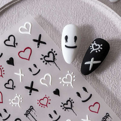 5D Graffiti Grimace Nail Art Decals, Emoji Nail Stickers, Embossing Nail Art (101) - TensorNailArt