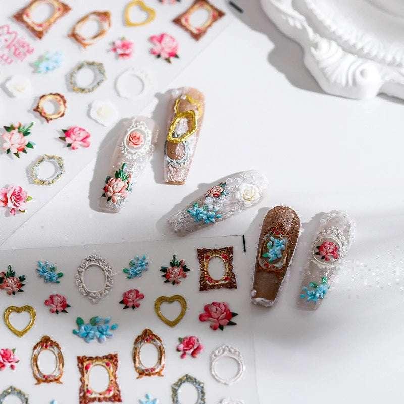 Floral Frame Nail Stickers