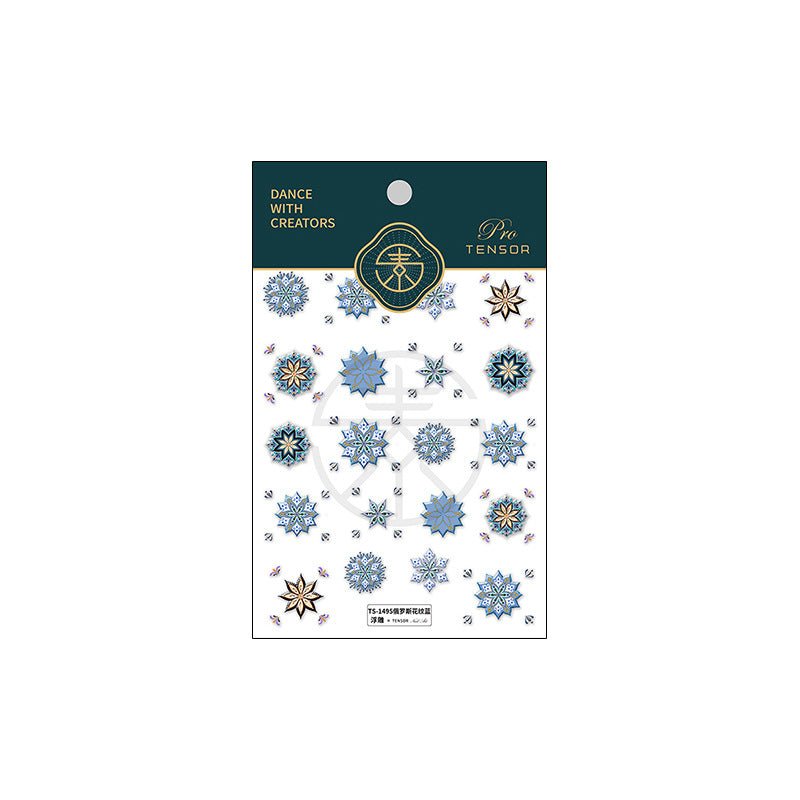 Blue Bohemian Nail Stickers 