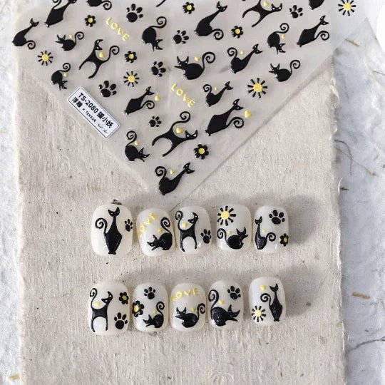 Cat nail art stickers