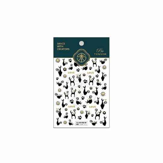 5D Black Cat Nail Decal