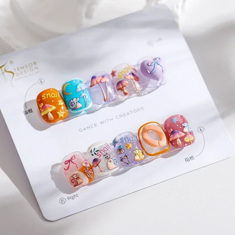 5D Snail & Mushroom Nail Art Stickers (227） - TensorNailArt