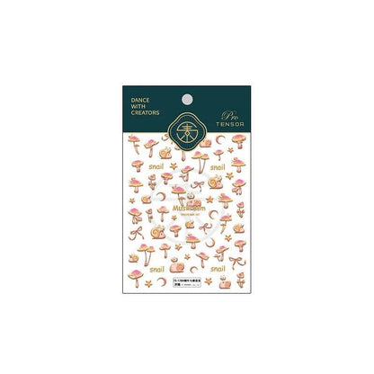 5D Snail & Mushroom Nail Art Stickers (227） - TensorNailArt