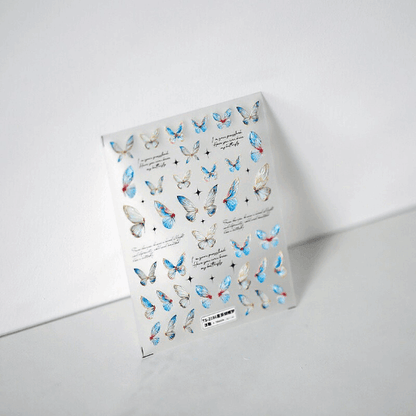 5D Blue Butterfly Nail Stickers