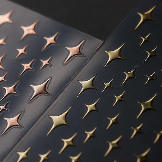 Gold & Silver Star Nails Art Stickers, Rose Gold Nail Stickers (234） - TensorNailArt