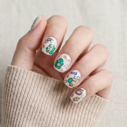 Kawaii Dinosaur Nail Art Stickers