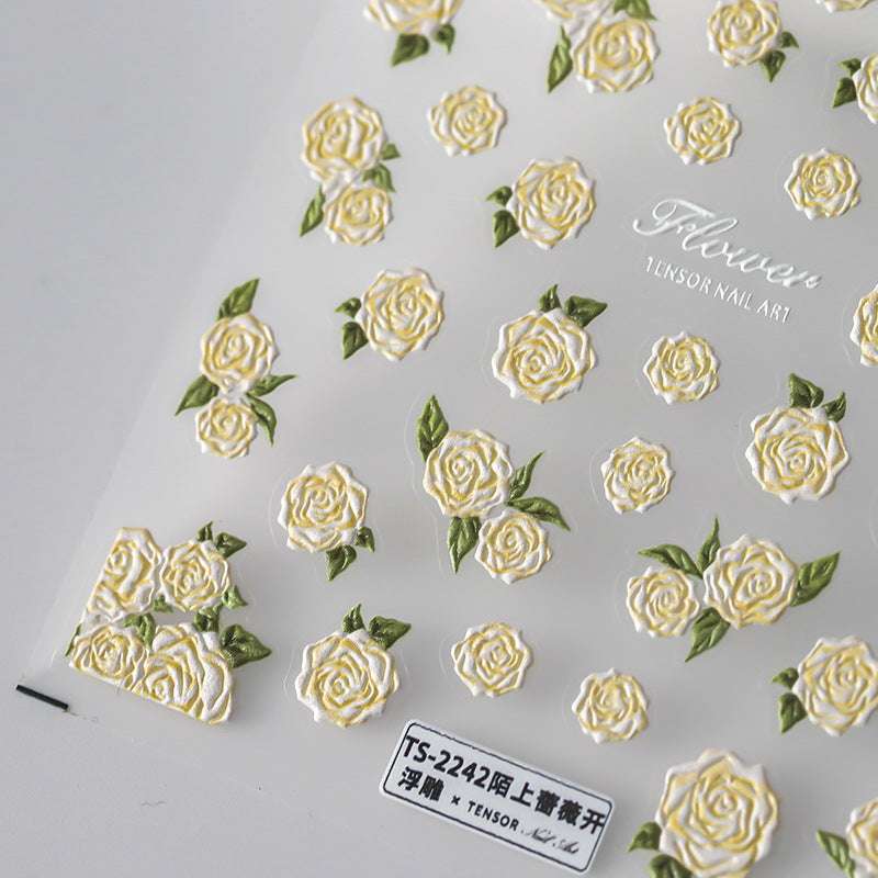 Yellow Rose Nail decals