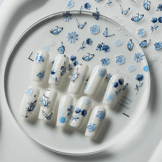Blue Butterfly Nail Stickers