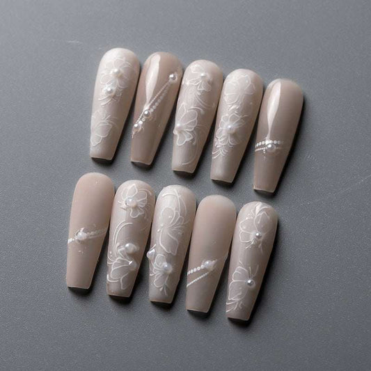 5D Pearl Nail Decals, Pearl Flowers Nail Stickers, DIY Decals Art (302) - TensorNailArt