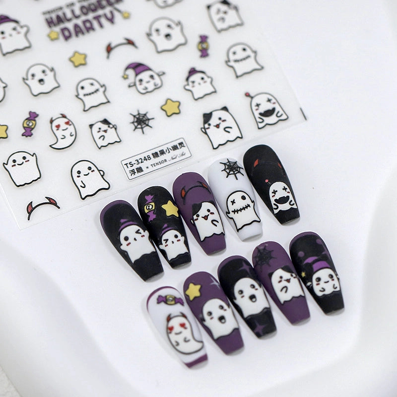 Ghost Halloween Nail Stickers – Trick or Treat Nail Decals (359)