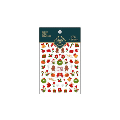 Christmas nail sticker set packaging – cute festive holiday nail art decals

