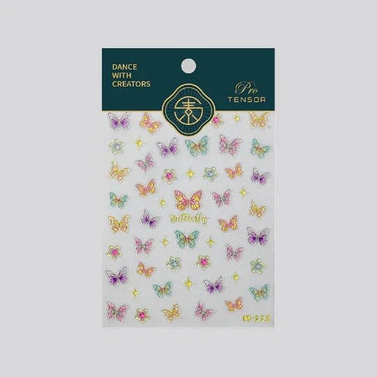 5D Jelly Butterfly Nail Stickers, Star Nail Stickers, Embossed Nail Decal Art (388) - TensorNailArt