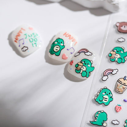3D Dinosaur Nail Decals