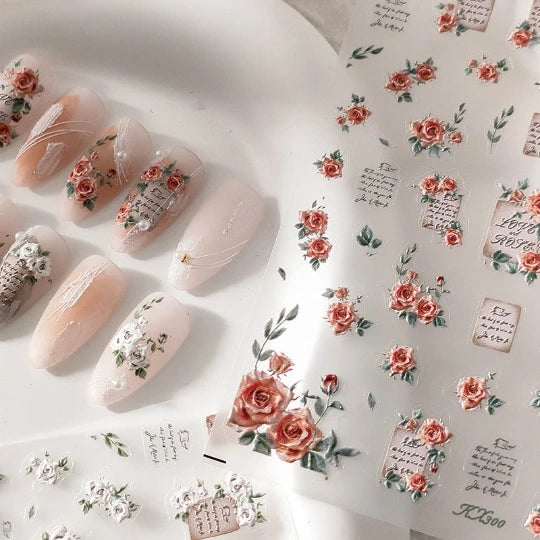 3D Rose Nail Stickers