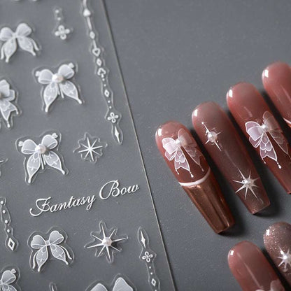 3D bowknot nail decals