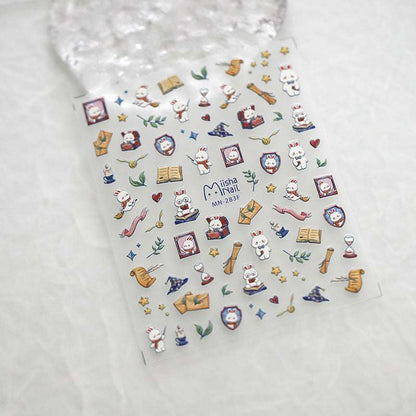 3D magical rabbit nail stickers
