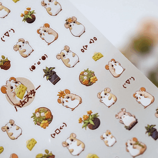 5D Hamster Nail Decal, Animals Nail Decals (421)