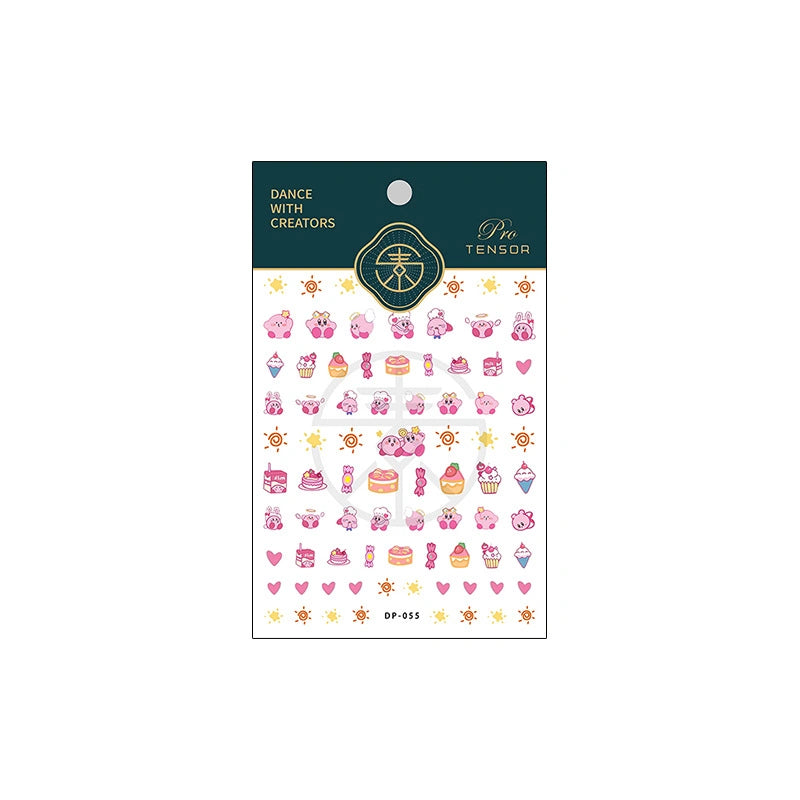 Kawaii Pink Bear & Dessert Nail Stickers – Cute Sweet Style (49)