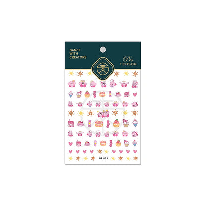 Kawaii Pink Bear & Dessert Nail Stickers – Cute Sweet Style (49)