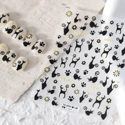 Black Cat Nail Decal