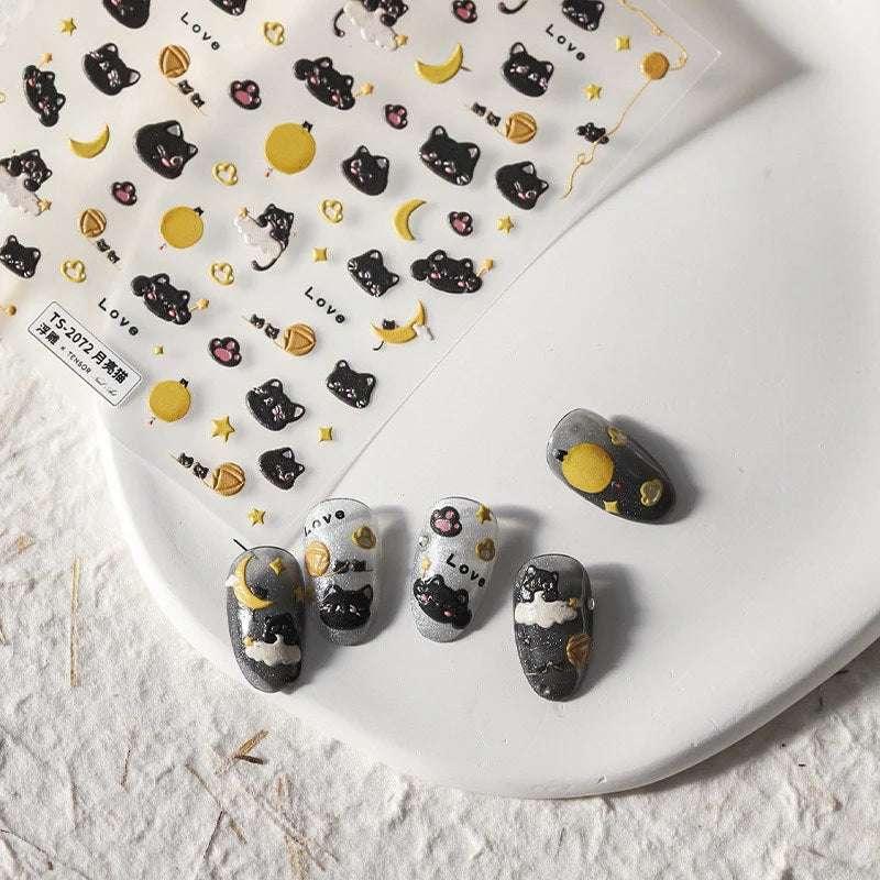 Black Cat Nail Stickers