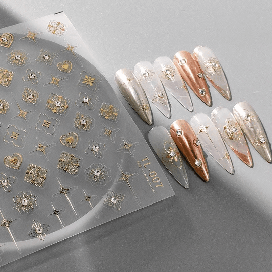 Gold Bohemian Nail Stickers