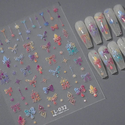 Colorful Bow Nail Stickers
