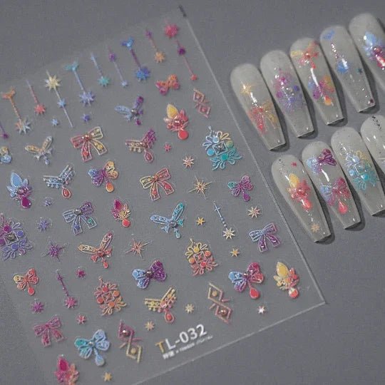 Colorful Bow Nail Stickers