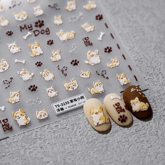 Corgi Dog Nail Stickers