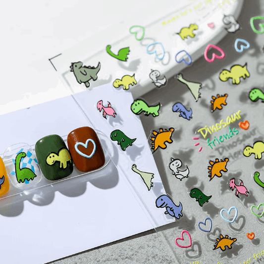 5D Dinosaur Nail Stickers, Cartoon Nail Decals, DIY Nails (83) - TensorNailArt