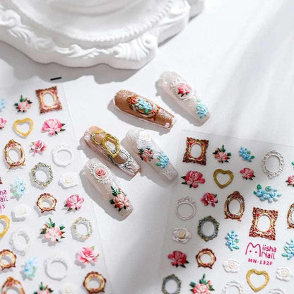  Heart Frame Nail Stickers 