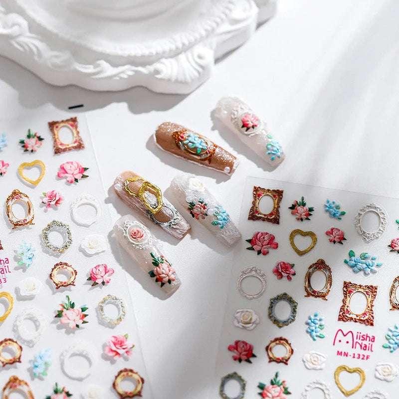  Heart Frame Nail Stickers 