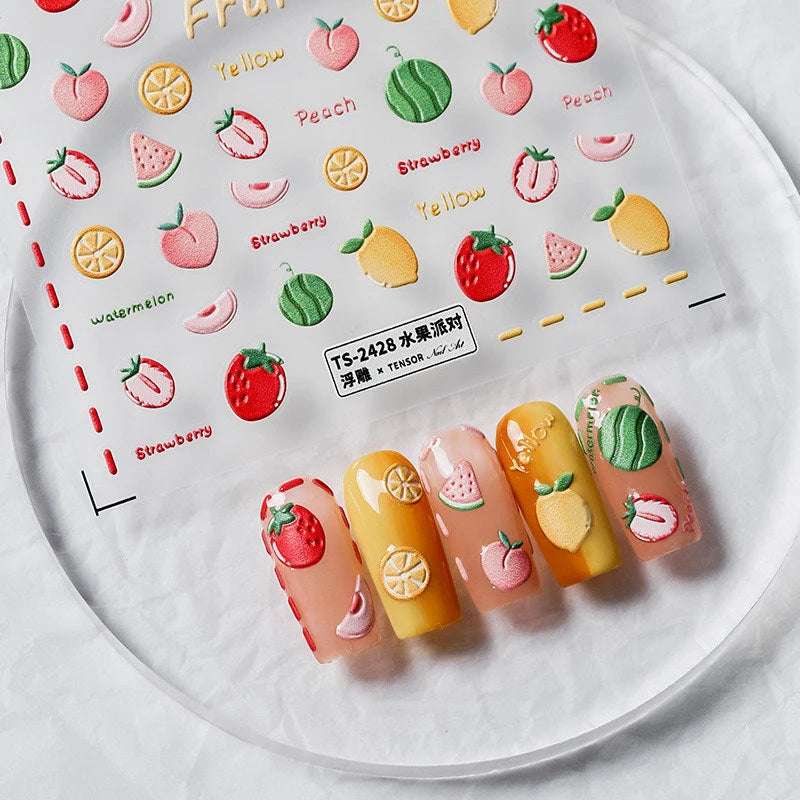 Strawberry nail stickers