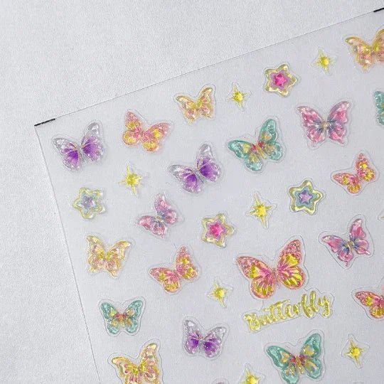 5D Jelly Butterfly Nail Stickers