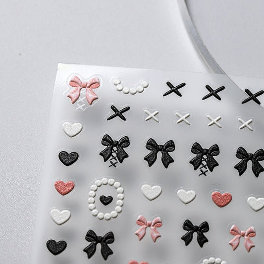 Pink Bow Nail Stickers