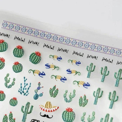 Green Plant Nail Stickers