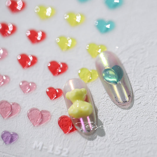 5D Colorful Heart Nail Art Stickers
