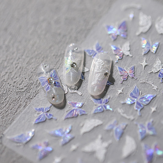 5D Colorful Ombre Butterfly Nail Art Stickers (450)