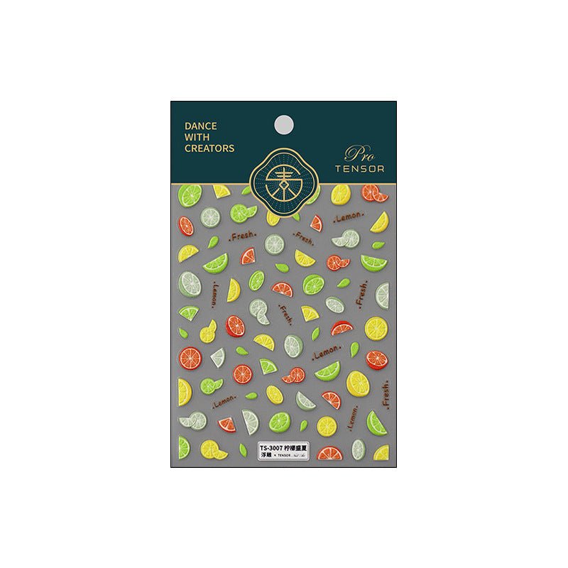 5D Fruits Nail Art Stickers, Lemon Embossed Nail Stickers (305） - TensorNailArt