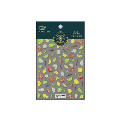 5D Fruits Nail Art Stickers, Lemon Embossed Nail Stickers (305） - TensorNailArt