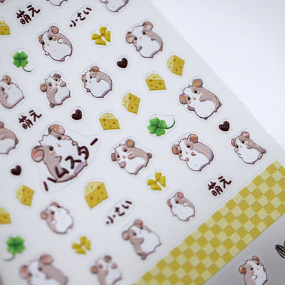 5D Hamster Nail Art Stickers, Animals Nail Sticker Decal (422)