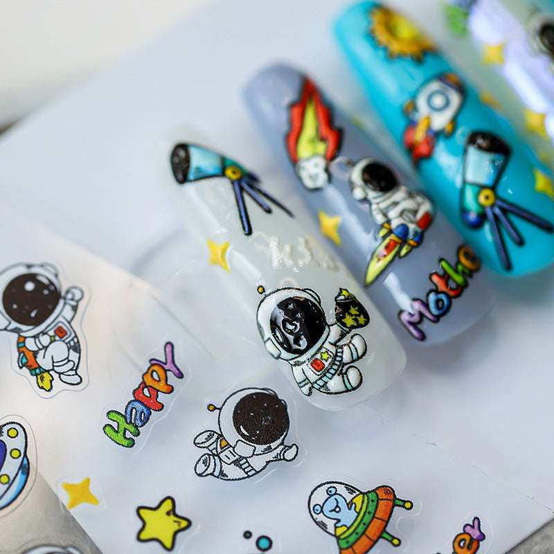 5D Spaceman Nail Stickers, Star Nail Decal (209) - TensorNailArt