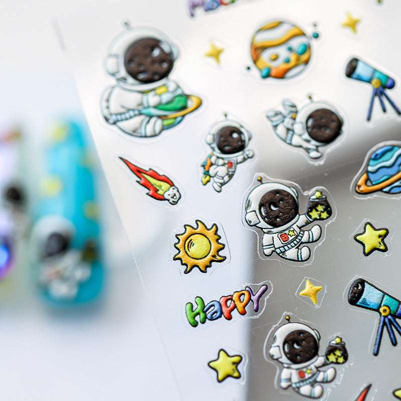 5D Spaceman Nail Stickers, Star Nail Decal (209) - TensorNailArt